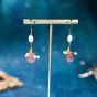  Strawberry Crystal Pearl Earrings KZES013