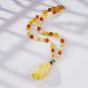 Amber Chain First Class Raw Material of  Russian National Mine With Carp Carving KXML002