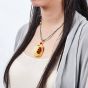 Amber Chain First Class Raw Material of  Russian National Mine With Carp Carving KXML014