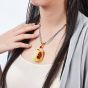 Amber Chain First Class Raw Material of  Russian National Mine With Carp Carving KXML014