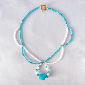Turquoise Necklace with Pearl KXLS001